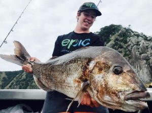 Decky Tim with a NICE Coromandel Snapper on Epic fishing charters