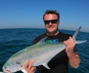 Matt with a nice Queen fish caught in Dubai